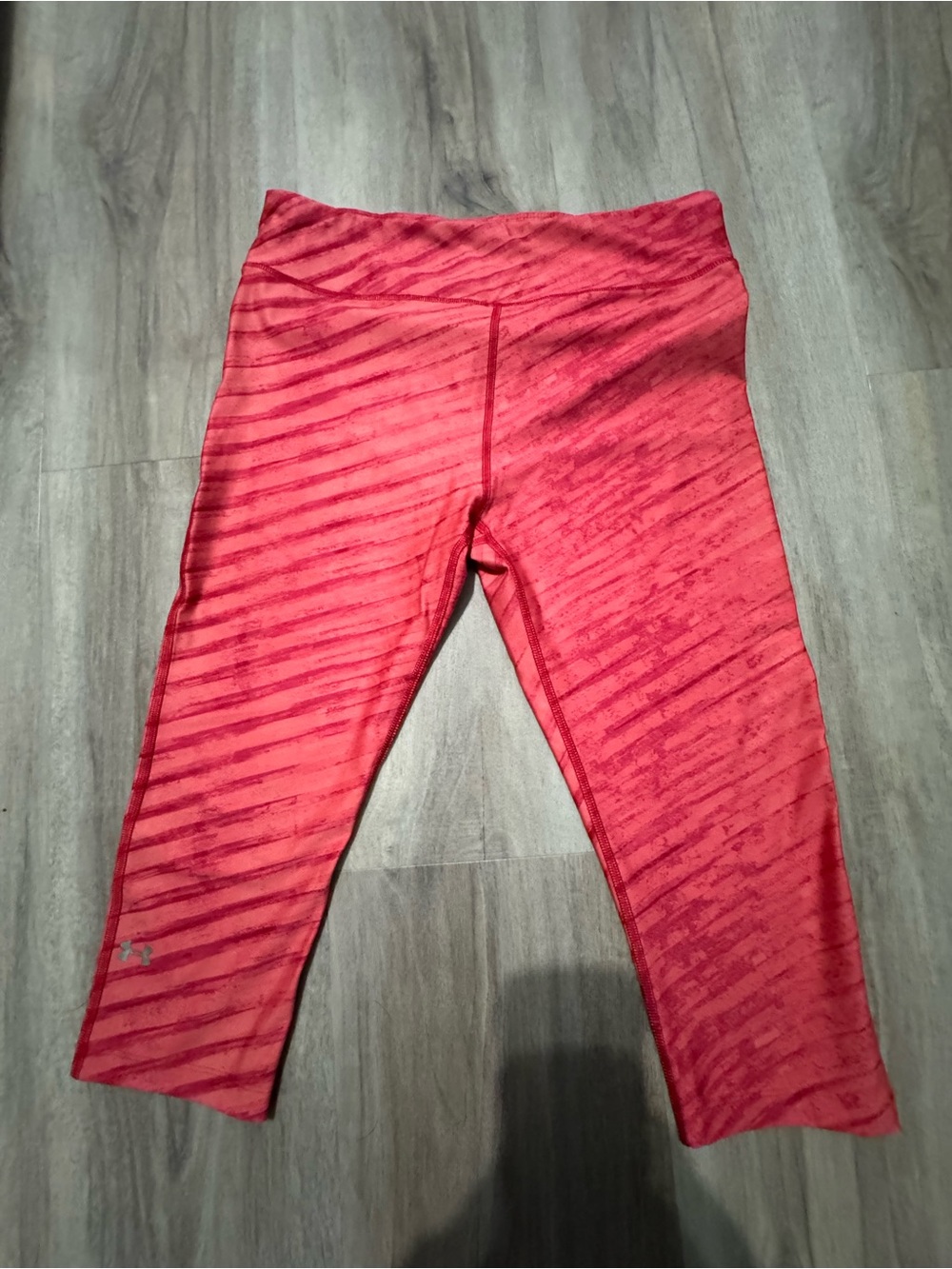 Under Armour Girls' Red Striped Capri Leggings